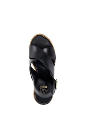 Dune London Black Kaiden Chunky Cork Wedge Sandals - Image 5 of 6