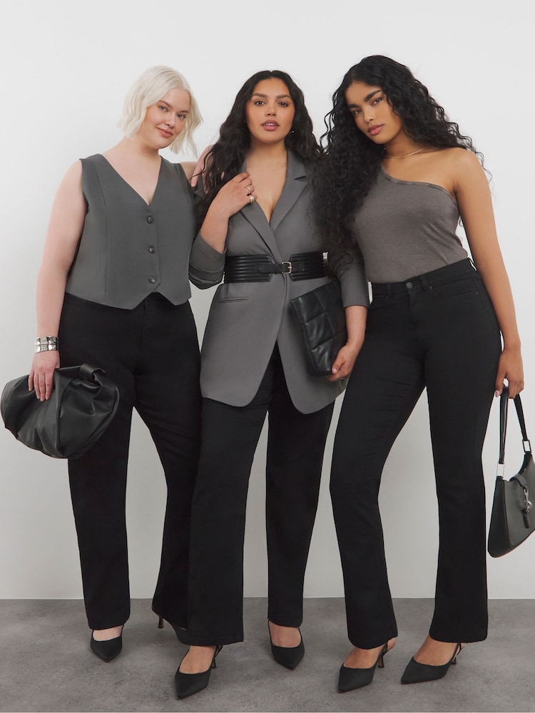 Simply Be Black Indigo 24/7 Straight Leg Jeans - Image 4 of 6