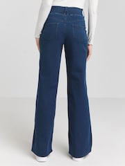 Simply Be Blue Wide Leg Pull On Jeggings - Image 2 of 5