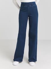 Simply Be Blue Wide Leg Pull On Jeggings - Image 4 of 5