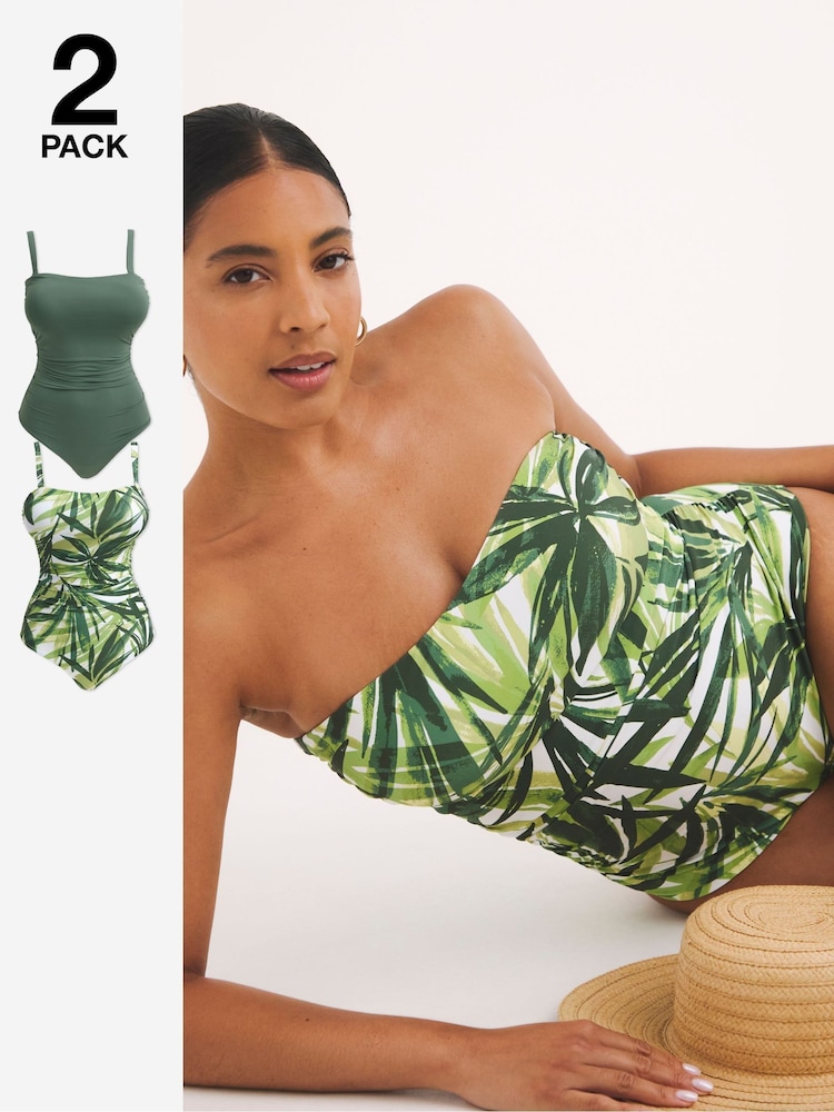 Verde - Pack de 2 bañadores Magisculpt de Simply Be - Imagen 1 de 7