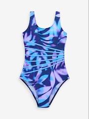Simply Be Blue Sports Piping Swimsuit - Image 5 of 5