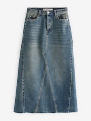 Simply Be Blue Seamed Full Maxi Skirt - Image 5 of 5