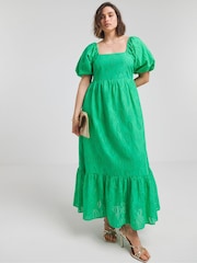 Simply Be Green Broderie Maxi Dress - Image 2 of 4