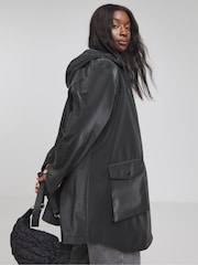 Simply Be Black High Shine Coat - Image 1 of 4