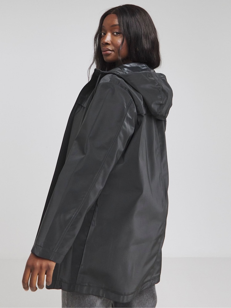 Simply Be Black High Shine Coat - Image 2 of 4