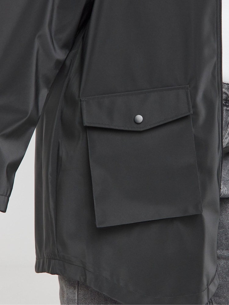 Simply Be Black High Shine Coat - Image 4 of 4