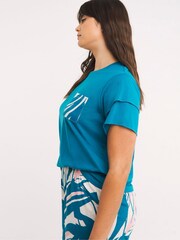 Simply Be Blue Pretty Secrets Value Pyjamas Set 2 Pack - Image 4 of 4