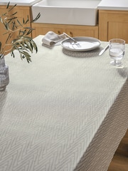 Natural 100% Cotton Geo Wipe Clean Tablecloth - Image 1 of 3