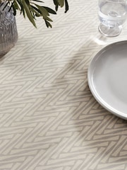 Natural 100% Cotton Geo Wipe Clean Tablecloth - Image 2 of 3