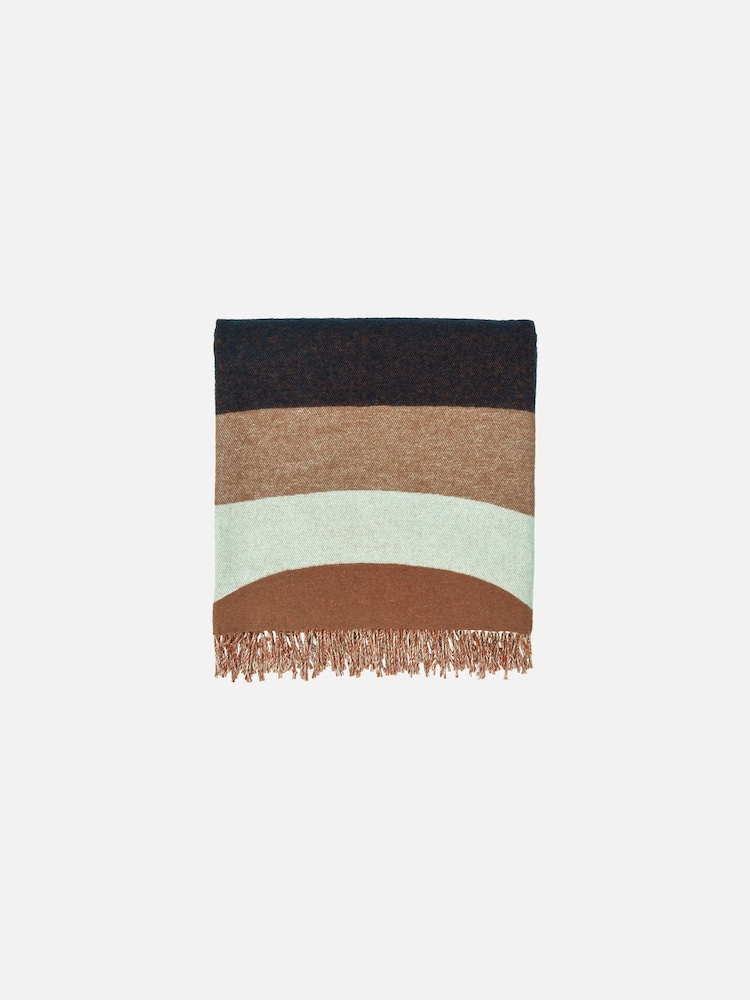 Marimekko Brown  Off White  Dark Blue Melooni Throw - Image 2 of 2