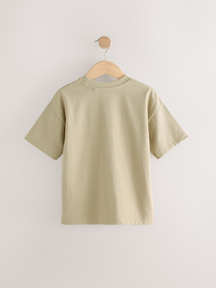 Green Khaki Relaxed Fit Short Sleeve T-Shirt (3-16yrs) - Image 2 of 4
