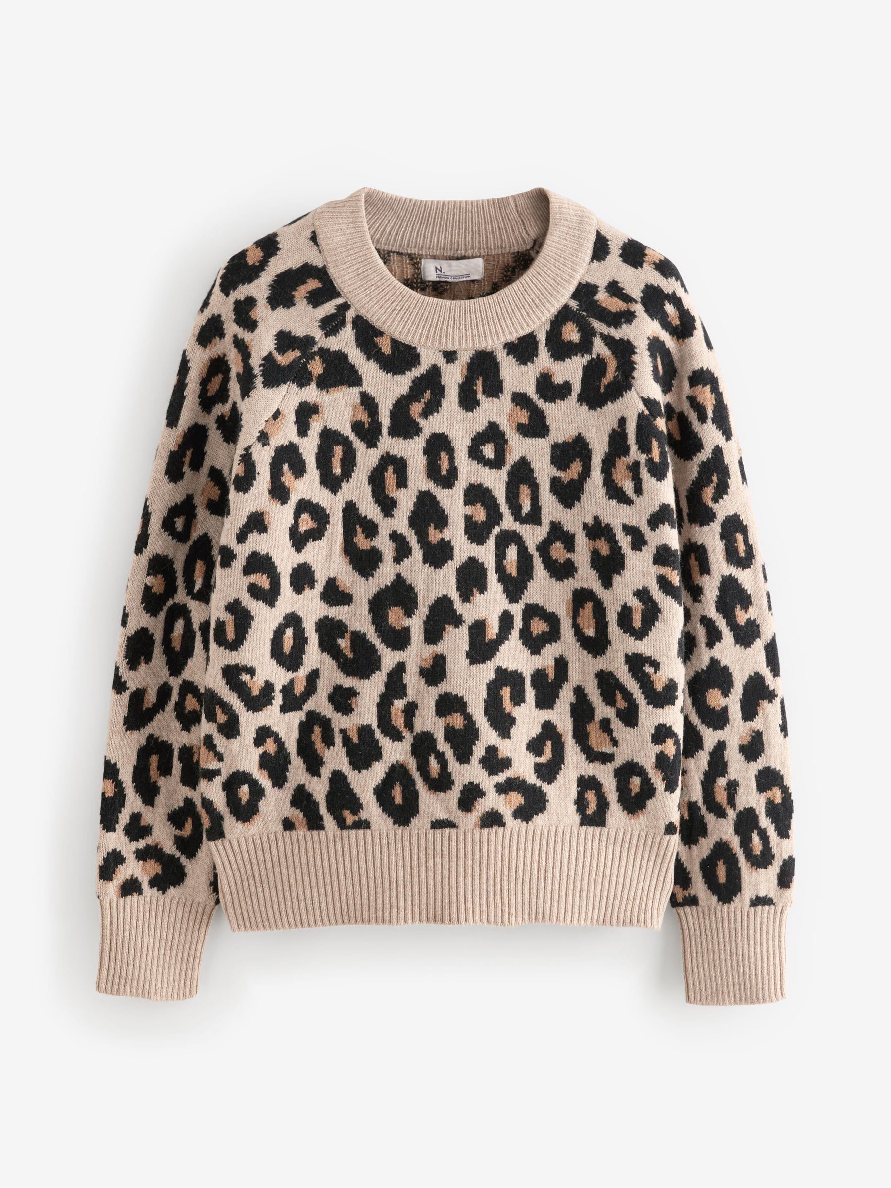 Buy Animal Leopard Premium 100% Lambswool Pattern Crew Neck