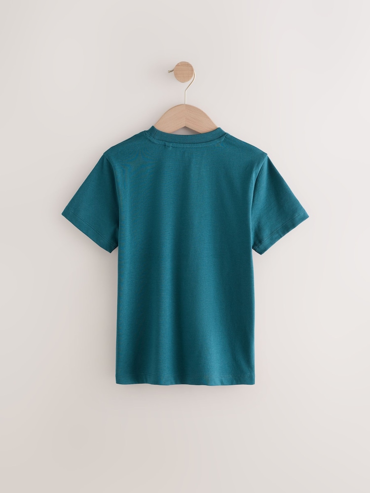 Teal Blue Regular Fit Short Sleeve T-Shirt (3-16yrs) - Image 2 of 3