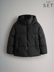 The Set Black Short Padded Coat - Image 15 of 15
