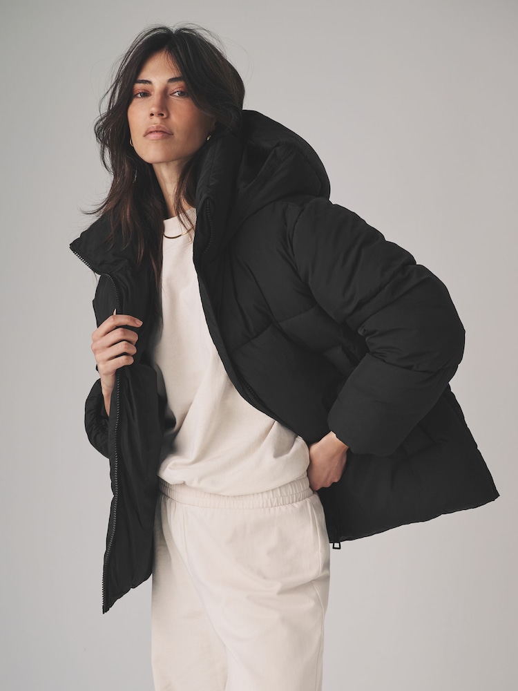 The Set Black Short Padded Coat - Image 4 of 11