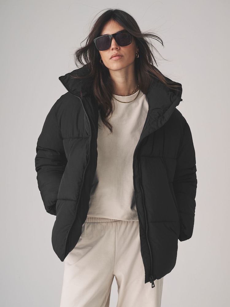 The Set Black Short Padded Coat - Image 5 of 11