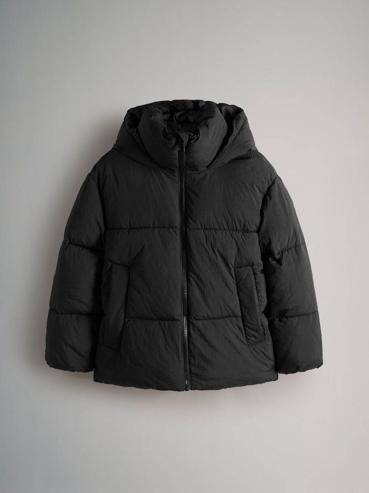 The Set Black Short Padded Coat - Image 8 of 11