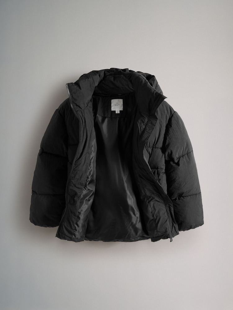 The Set Black Short Padded Coat - Image 9 of 11