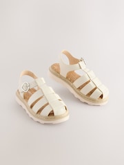 White Wide Fit (G) Chunky Fisherman Sandals - Image 2 of 5