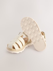 White Wide Fit (G) Chunky Fisherman Sandals - Image 3 of 5
