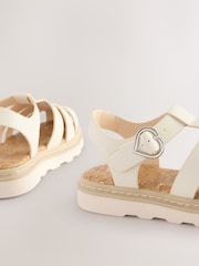 White Wide Fit (G) Chunky Fisherman Sandals - Image 4 of 5