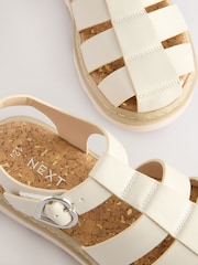 White Wide Fit (G) Chunky Fisherman Sandals - Image 5 of 5