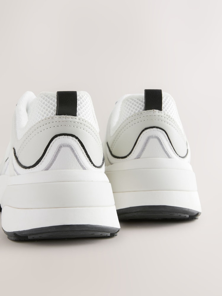 Neutral Forever Comfort® Chunky Sole Mesh Detail Lace-Up Trainers - Image 11 of 12