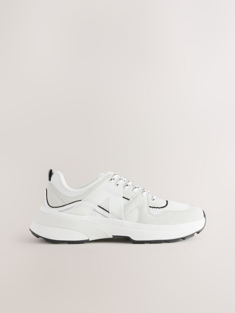 Neutral Forever Comfort® Chunky Sole Mesh Detail Lace-Up Trainers - Image 8 of 12