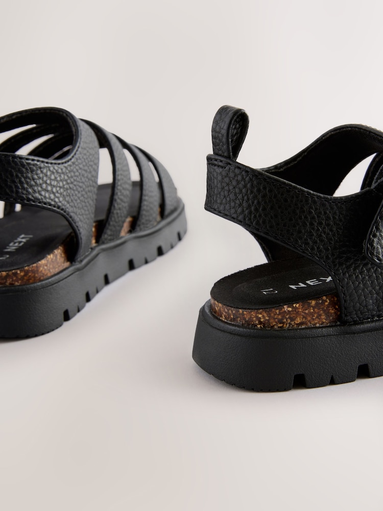 Black Chunky Corkbed Sandals - Image 4 of 5