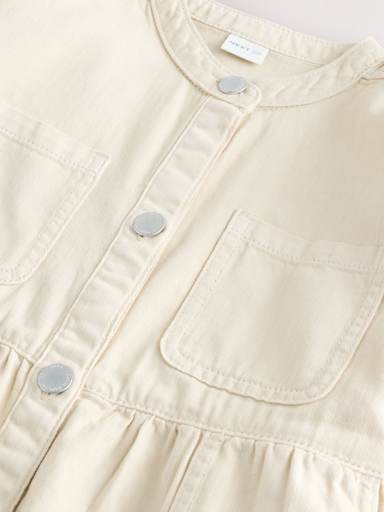 Ecru White 100% Cotton Shirt Dress - Image 3 of 3