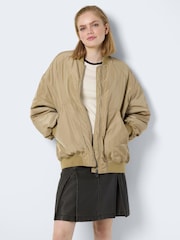 NOISY MAY Cream Long Sleeve Bomber Jacket - Image 3 of 6
