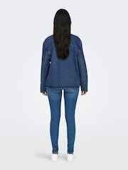 ONLY Blue 100% Cotton Tie Front Bow Denim Jacket - Image 4 of 7