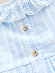 Blue Embroidered Shirred Collar Summer Dress (3mths-8yrs) - Image 8 of 8