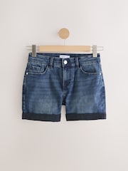 Mid Blue Denim Mid Wash Boy Shorts - Image 1 of 3