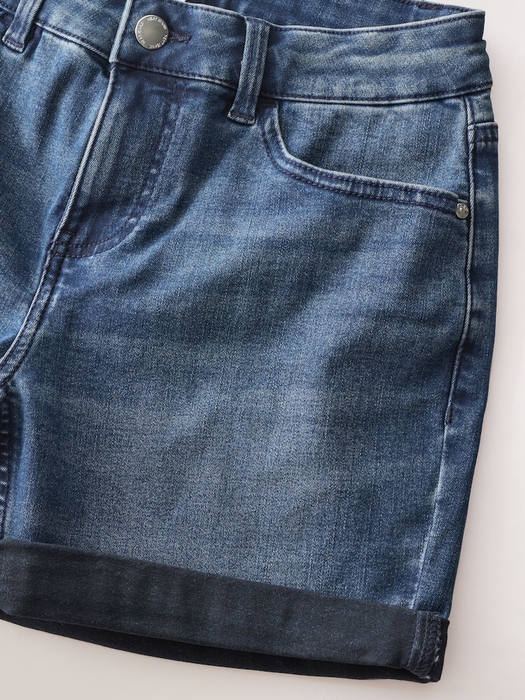 Mid Blue Denim Mid Wash Boy Shorts - Image 2 of 3