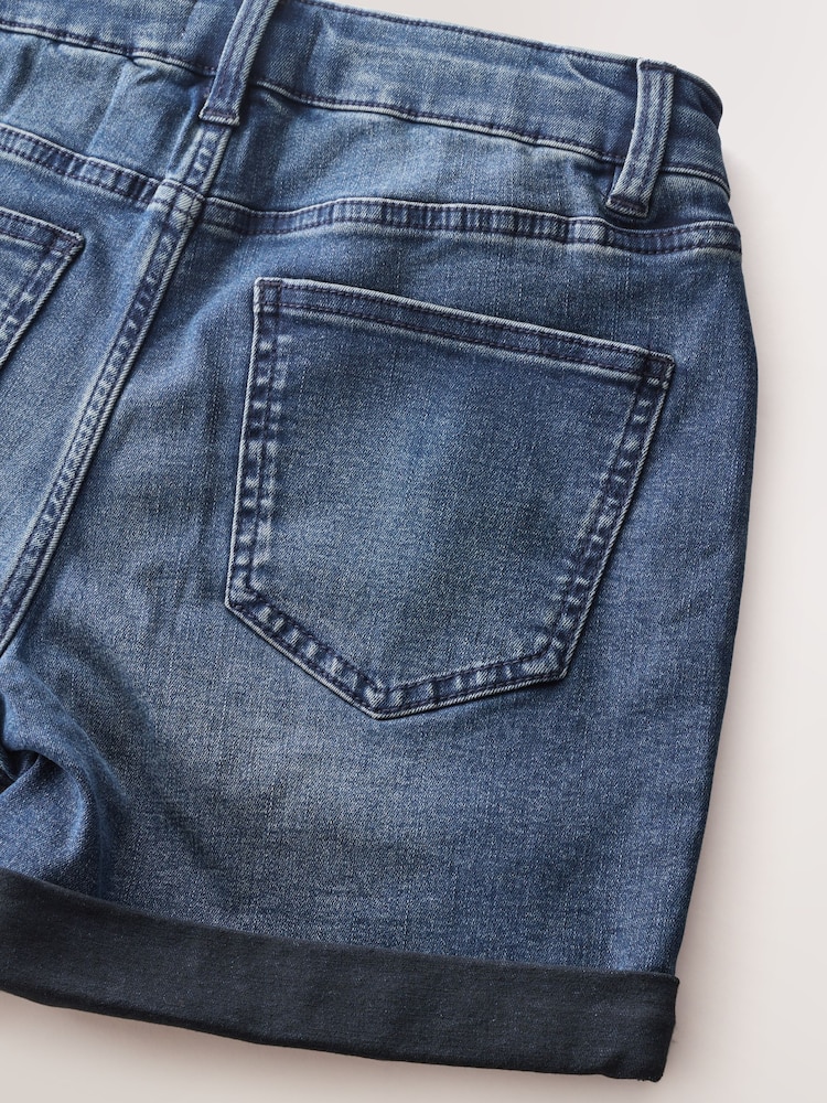 Mid Blue Denim Mid Wash Boy Shorts - Image 3 of 3