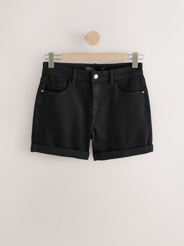 Black Denim Shorts - Image 1 of 3