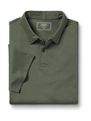 Charles Tyrwhitt Green Plain Short Sleeve Jersey Smart 100% Cotton Polo Shirt - Image 3 of 5