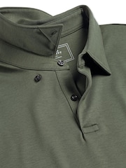 Charles Tyrwhitt Green Plain Short Sleeve Jersey Smart 100% Cotton Polo Shirt - Image 5 of 5