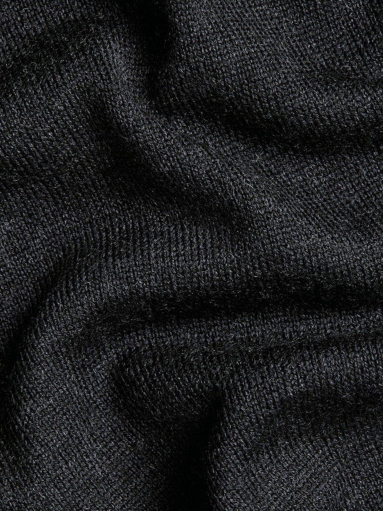 Charles Tyrwhitt Black Merino Button Neck Jumper - Image 6 of 6
