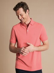 قميص بولو بيكيه قطن قابل للتمدد بكم قصير من Charles Tyrwhitt - صورة 1 من 6