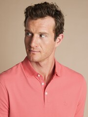 قميص بولو بيكيه قطن قابل للتمدد بكم قصير من Charles Tyrwhitt - صورة 3 من 6
