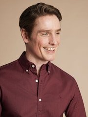 Charles Tyrwhitt unifarbenes Stretch-Oxfordhemd mit Button-Down-Kragen in Slim-Fit aus 100 % Baumwolle - Bild 2 von 5