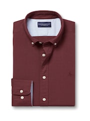 Charles Tyrwhitt unifarbenes Stretch-Oxfordhemd mit Button-Down-Kragen in Slim-Fit aus 100 % Baumwolle - Bild 3 von 5