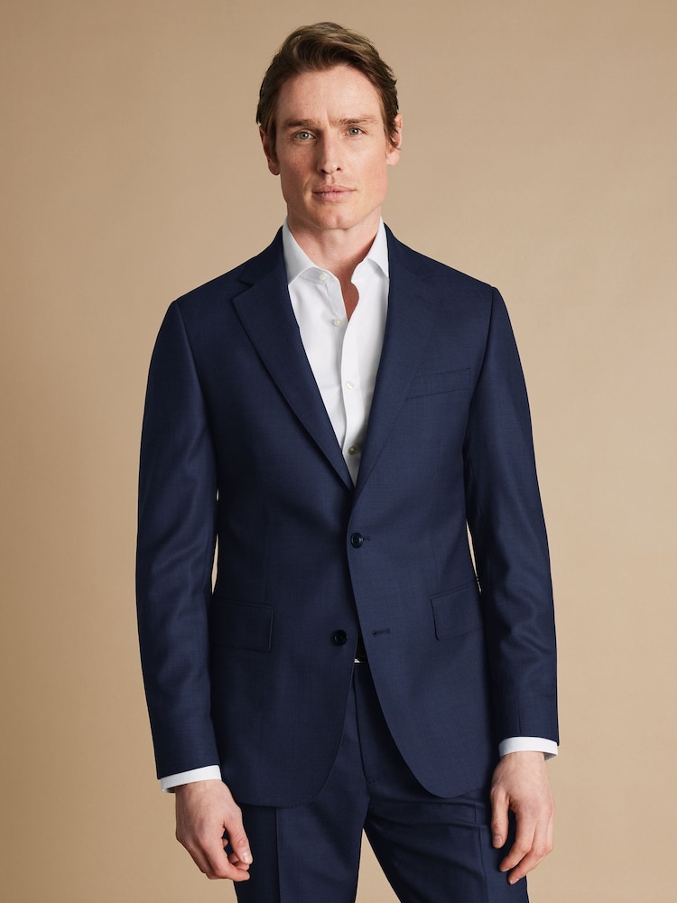 Charles Tyrwhitt Slim Fit End on End Travel Suit: Jacket - Image 1 of 5