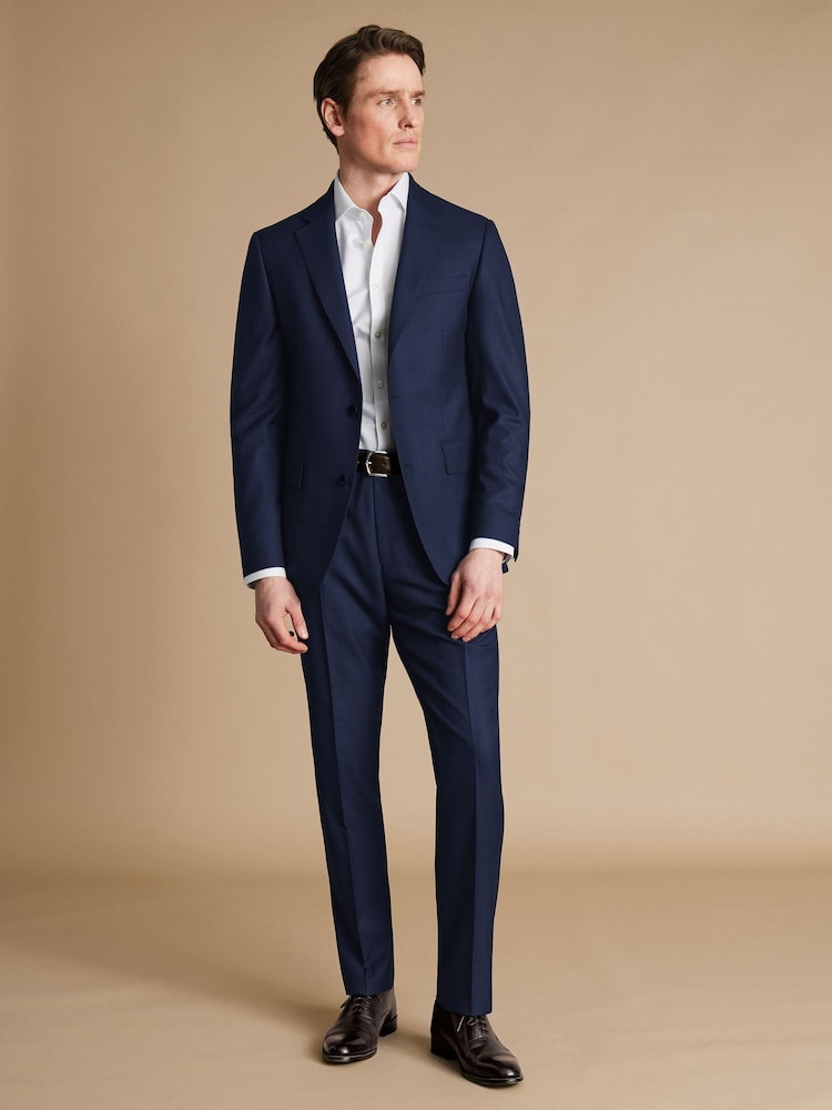 Charles Tyrwhitt Slim Fit End on End Travel Suit: Jacket - Image 3 of 5