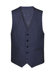 Charles Tyrwhitt Blue Adjustable Fit End on End Travel Suit: Waistcoat - Image 3 of 3