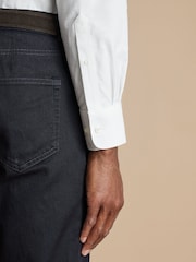 Charles Tyrwhitt White Slim Fit Plain Button Down Non Iron Stretch Oxford Shirt - Image 4 of 7
