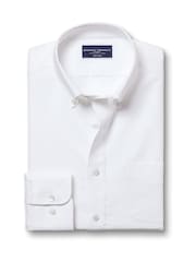 Charles Tyrwhitt White Slim Fit Plain Button Down Non Iron Stretch Oxford Shirt - Image 5 of 7